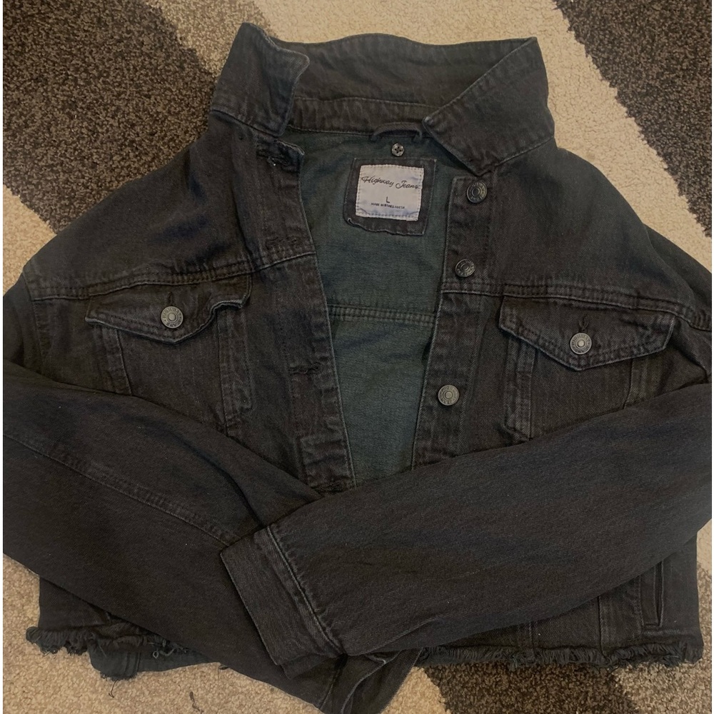 large black denim jacket worn twice